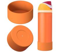 Linkidea 2 Pack Water Bottle Boot Compatible with Owala FreeSip Bottle 24oz, Silicone Anti-Slip Bottle Bottom Bumper Protector (Orange)