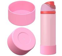 Linkidea 2 Pack Water Bottle Boot Compatible with Owala FreeSip/Twist/Potter 24oz Bottles, Silicone Anti-Slip Bottle Bottom Bumper Protector (Light Pink)