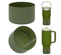 Linkidea 2 Pack Water Bottle Boot Compatible with Stanley Quencher H2.0 20oz/30oz/40oz, IceFlow Flip 20oz/30oz Tumbler, Silicone Bottle Bottom Sleeve Cover Bumper Protector (Army Green)