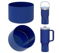 Linkidea 2 Pack Water Bottle Boot Compatible with Stanley Quencher H2.0 20oz/30oz/40oz, IceFlow Flip 20oz/30oz Tumbler, Silicone Bottle Bottom Sleeve Cover Bumper Protector (Cobalt)