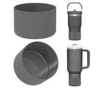 Linkidea 2 Pack Water Bottle Boot Compatible with Stanley Quencher H2.0 20oz/30oz/40oz, IceFlow Flip 20oz/30oz Tumbler, Silicone Bottle Bottom Sleeve Cover Bumper Protector (Charcoal)