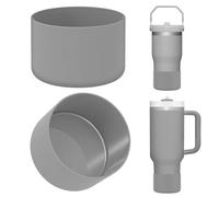 Linkidea 2 Pack Water Bottle Boot Compatible with Stanley Quencher H2.0 20oz/30oz/40oz, IceFlow Flip 20oz/30oz Tumbler, Silicone Bottle Bottom Sleeve Cover Bumper Protector (Gray)