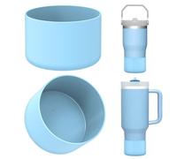 Linkidea 2 Pack Water Bottle Boot Compatible with Stanley Quencher H2.0 20oz/30oz/40oz, IceFlow Flip 20oz/30oz, Silicone Water Bottle Bottom Sleeve Cover Bumper Protector (Light Sky)