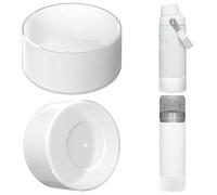 Linkidea 2 Pack Water Bottle Boot Compatible with Stanley Quick Flip GO 24oz, IceFlow Fast Flow 16oz, Silicone Water Bottle Bottom Bumper Protector (Clear White)