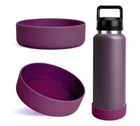 Linkidea 2 Pack Water Bottle Boot Compatible with YETI Rambler Bottle 26oz, Yonder 34oz, Silicone Anti-Slip Bottle Bottom Sleeve Bumper Protector (Nordic Purple)