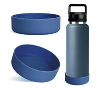 Linkidea 2 Pack Water Bottle Boot Compatible with YETI Rambler Bottle 26oz, Yonder 34oz, Silicone Anti-Slip Bottle Bottom Sleeve Bumper Protector (Nordic Blue)