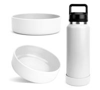 Linkidea 2 Pack Water Bottle Boot Compatible with YETI Rambler Bottle 26oz, Yonder 34oz, Silicone Anti-Slip Bottle Bottom Sleeve Bumper Protector (White)