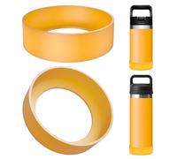 Linkidea 2 Pack Water Bottle Boot Compatible with YETI Rambler Jr. Kids 12oz, Rambler Bottle 12oz/18oz, Yonder 20oz, Silicone Anti-Slip Bottle Bottom Bumper Protector (Orange)