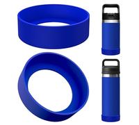 Linkidea 2 Pack Water Bottle Boot Compatible with YETI Rambler Jr. Kids 12oz, Rambler Bottle 12oz/18oz, Yonder 20oz, Silicone Anti-Slip Bottle Bottom Bumper Protector (Deepsea Blue)