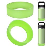 Linkidea 2 Pack Water Bottle Boot Compatible with YETI Rambler Jr. Kids 12oz, Rambler Bottle 12oz/18oz, Yonder 20oz, Silicone Anti-Slip Bottle Bottom Bumper Protector (Blueish Green)