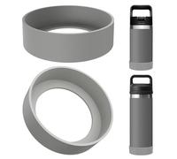 Linkidea 2 Pack Water Bottle Boot Compatible with YETI Rambler Jr. Kids 12oz, Rambler Bottle 12oz/18oz, Yonder 20oz, Silicone Anti-Slip Bottle Bottom Bumper Protector (Gray)