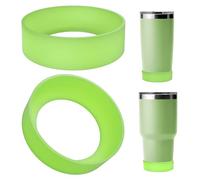 Linkidea 2 Pack Water Bottle Boot Compatible with YETI Tumbler 20oz/30oz, Travel Mug 20oz/30oz, Silicone Anti-Slip Waterbottle Bottom Sleeve Cover Protector (Blueish Green)