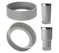 Linkidea 2 Pack Water Bottle Boot Compatible with YETI Tumbler 20oz/30oz, Travel Mug 20oz/30oz, Silicone Anti-Slip Waterbottle Bottom Sleeve Cover Protector (Gray)