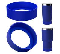 Linkidea 2 Pack Water Bottle Boot Compatible with YETI Tumbler 20oz/30oz, Travel Mug 20oz/30oz, Silicone Anti-Slip Waterbottle Bottom Sleeve Cover Protector (Deepsea Blue)