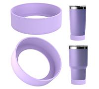 Linkidea 2 Pack Water Bottle Boot Compatible with YETI Tumbler 20oz/30oz, Travel Mug 20oz/30oz, Silicone Anti-Slip Waterbottle Bottom Sleeve Cover Protector (Violet)