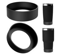 Linkidea 2 Pack Water Bottle Boot Compatible with YETI Tumbler 20oz/30oz, Travel Mug 20oz/30oz, Silicone Anti-Slip Waterbottle Bottom Sleeve Cover Protector (Black)