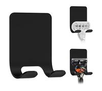 Linkidea 2 Packs Wall Mount Razor Holder for Shower, Stainless Steel Self Adhesive Shaving Stand, Sticky Hanger Compatible with Venus Platinum, Fusion 5 Proshield, NFL Series (Black)