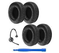 Linkidea 2 Pair Replacement Ear Pads for Plantronics Savi W720, Plantronics SupraPlus HW251, HW261 Headphones, Ear Cushions (Leatherette/Black)