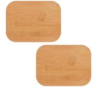 Linkidea 2 Pcs Rectangle Wooden Replacement Lids with Silicone Ring, 7.8'' x 5.9'' Airtight Sealing Covers for Glass Jars, Containers, Food Storage, Compatible with Pyrex 7120-PC