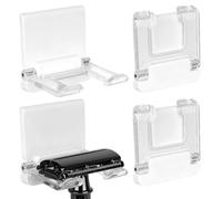 Linkidea 4 Pack Plastic Razor Holder for Bathroom, Compatible with Harry's 5 Blade, DORCO Dorco Pace 6 Pro, Gillette, Foldable Shaver Stand (White)