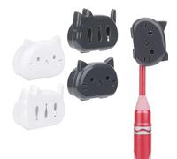 Linkidea 4 Pack Portable Toothbrush Head Cover Cap, Travel Protector Case for Kids Toothbrush, Compatible with Colgate, GUM, Brush Buddies (Black+White)