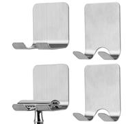 Linkidea 4 Pack Shower Razor Holder Wall Mount, Stainless Steel Shaving Stand Compatible with Vikings Blade The Chieftain, Merkur 23C Double Edge Safety Razor (Silver)