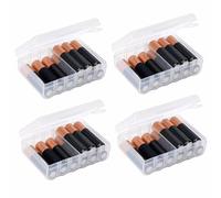 Linkidea 4 Packs Small AAA Battery Storage Organizer Box, 12 AAA Battery Storage Box, WaterProof Portable Battery Organizer with Rope Hole