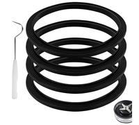 Linkidea 4 Pcs Blender Replacement Parts, Silicone Gasket Exact Fit Lid with Changing Tool, Compatible with NutriBullet Model N17-1001 (Black)