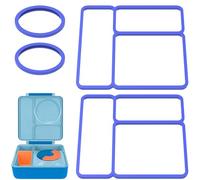 Linkidea 4 Pcs Silicone Seal Replacement, Exact Fit Lid Seal Gasket Compatible with OmieBox, Leakproof Food Safe Parts & Accessories for Bento Box (Blue)