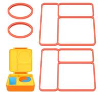 Linkidea 4 Pcs Silicone Seal Replacement, Exact Fit Lid Seal Gasket Compatible with OmieBox, Leakproof Food Safe Parts & Accessories for Bento Box (Orange)