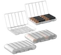 Linkidea 4Pcs AAA Battery Organizer Box - Portable Travel Case, Holds 8 AAA Batteries, Storage for Home & Travel (Clear)