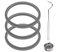 Linkidea 6 Pcs Blender Replacement Parts, Silicone Gasket Exact Fit Lid with Changing Tool, Compatible with NutriBullet Blenders 600w/900w (Grey)