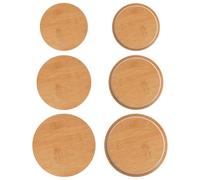 Linkidea 6 Pcs Round Wooden Replacement Lids with Silicone Ring, Compatible with Pyrex Model 7200, 7201-PC, 7402-PC, Airtight Sealing Covers for Glass Jars, Containers, Food Storage
