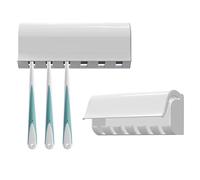 Linkidea 6 Slots Toothbrush Holder Wall Mounted, 2 Pack RV Organizer Hanger with Dustproof Cover, Self Adhesive Toothbrush Rack Compatible with Oral-B CrossAction, Colgate Extra Clean