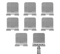 Linkidea 8 Pack Stainless Steel Safety Razor Holder, Adhesive Mount Shaver Hook with 0.5" (1.3cm) Inner Width, Bathroom Razor Stand Compatible with Double Edge Safety Razors (Silver)