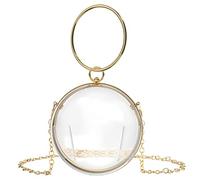 Linkidea Acrylic Handbag Evening Clutch Bag, Small Round Ball Clear Purse for Women, Transparent Stadium Approved Crossbody Shoulder Bag for School Prom & Concerts (Not Compatible with Phone)