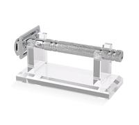 Linkidea Acrylic Men's Razor Stand Holder, Stable Storage Bracket Bathroom Countertop Organizer, Easy Clean, Compatible with Viking Blade Chief, MK-23C, Shaving Revolution (Clear)