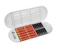 Linkidea Battery Storage Case Holder Box with Electric Quantity Detection, Portable Battery Organizer Storage Case, Battery Holder Organizer Storage Box for 12 AA, 12 AAA, Button (Grey)