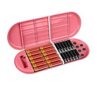 Linkidea Battery Storage Case with Tester, Portable Battery Organizer for 12 AA, 12 AAA, Flat Battery, Single Layer Battery Storage Box (Pink)