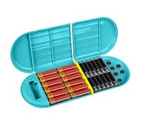 Linkidea Battery Storage Case with Tester, Portable Battery Organizer for 12 AA, 12 AAA, Flat Battery, Single Layer Battery Storage Box (Blue)