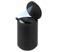 Linkidea Car Ashtray with Lid, Car Ashtrays for Cup Holder Smell Proof, Car Smokeless Ashtray Stainless Steel with Lid and LED Blue Light (Black)