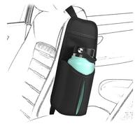 Linkidea Car Seat Side Water Bottle Organizer for Large Bottles, Black | Compatible with YETI Rambler Bottle 26oz/36oz, Owala FreeSip 32oz/40oz, For Penetrable Seat Gaps Cars Only, Mesh Pockets