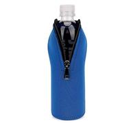 Linkidea Disposable Water Bottle Sleeve Compatible with Smartwater 16.9/20 Fl Oz, Evian 16.9 Fl Oz, Insulated Neoprene Bottled Water Cover with Lockable Zipper (Blue)