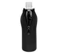 Linkidea Disposable Water Bottle Sleeve Compatible with Smartwater 16.9/20 Fl Oz, Evian 16.9 Fl Oz, Insulated Neoprene Bottled Water Cover with Lockable Zipper (Black)