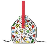 Linkidea Drawstring Carrying Bag for Electric Heated Lunch Box, Compatible with Crock Pot 28oz, Aotto 32oz, LUNCHEAZE 0.9L, Cordless 1.2L, 1.6L Electric Heated Lunch Box (White)