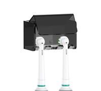 Linkidea Electric Acrylic Toothbrush Holder, 3 Slots Organizer Stand Compatible with Oral-B iO Series, Smart 1500, Pro 3000 (Black)