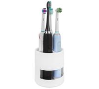 Linkidea Electric Countertop Toothbrush Holder, 4 Slots Plastic Brush Organizer Compatible with Oral-B iO Series, Philips Sonicare ProtectiveClean, Colgate ExtraClean (White)