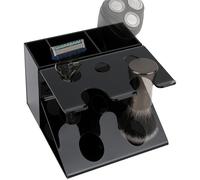 Linkidea Electric Shaver and Razor Stand, Bathroom Shaving Organizer Compatible with GilletteLabs Exfoliating Bar, Heated Razor Bugatti, ProGlide Shield Power (Black)