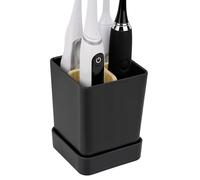 Linkidea Electric Tooth Brush Holder for Bathroom, Plastic Power Brush Organizer, 4 Slots Countertop Stand Compatible with Oral-B iO Series, Philips Sonicare ProtectiveClean (Black)