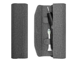Linkidea Electric Toothbrush Travel Case with Magnetic Clasp, Portable Protective Storage Carrying Bag for Powered Brush, Compatible with Oral-B iO Series, Philips Sonicare Toothbrush (Grey)